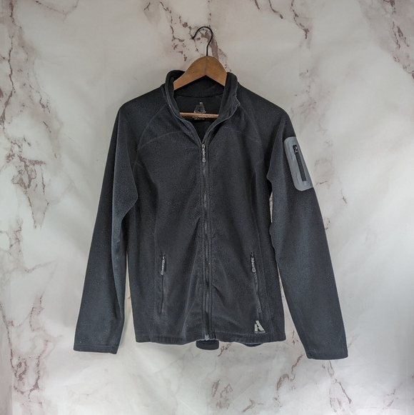 Eddie Bauer Jacket Womens Medium Black Fleece Full Zip First Ascent Pockets - Picture 1 of 11